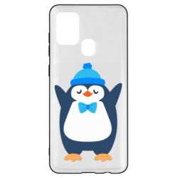 Чехол для Samsung A21s Penguin in a hat - PrintSalon