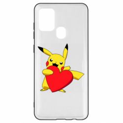 Чехол для Samsung A21s Pikachu Heart - PrintSalon
