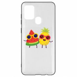 Чехол для Samsung A21s Pineapple with watermelon - PrintSalon