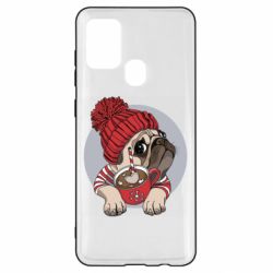 Чохол для Samsung A21s Pug And Coffee