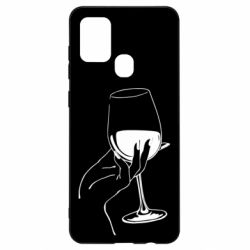 Чехол для Samsung A21s Рука с бокалом - PrintSalon