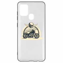 Чехол для Samsung A21s Skull and Bike - PrintSalon