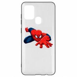 Чехол для Samsung A21s Spiderman and jump - PrintSalon