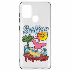 Чехол для Samsung A21s Surfing Paradise Flamingo - PrintSalon