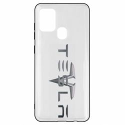 Чехол для Samsung A21s Tesla Car logo - PrintSalon