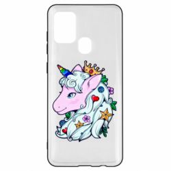 Чехол для Samsung A21s Unicorn Princess - PrintSalon