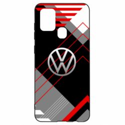 Чехол для Samsung A21s Volkswagen logo and abstraction - PrintSalon