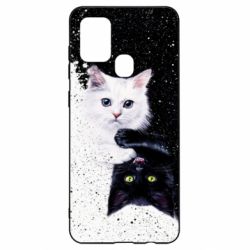 Чехол для Samsung A21s Yin and Yang cats - PrintSalon