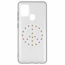 Чехол для Samsung A21s Знак мира из ромашек - PrintSalon