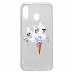 Чехол для Samsung A30 Ahegao girl eating ice cream - PrintSalon