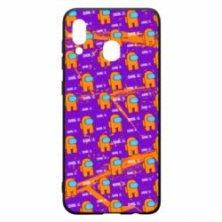 Чехол для Samsung A30 Among Us and grunge background - PrintSalon