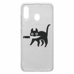 Чехол для Samsung A30 Cat with a knife - PrintSalon