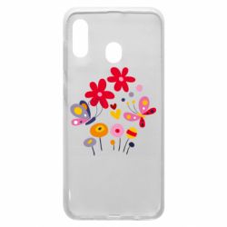 Чехол для Samsung A30 Flowers and Butterflies - PrintSalon