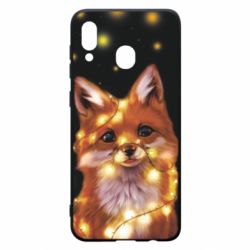 Чохол для Samsung A30 Fox And Christmas Lights - PrintSalon