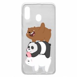 Чехол для Samsung A30 Гризли Панда и Белый - PrintSalon