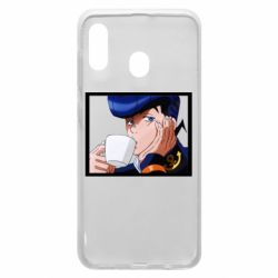 Чехол для Samsung A30 Higashikata Josuke drinking tea - PrintSalon