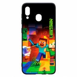 Чехол для Samsung A30 Майнкрафт - PrintSalon