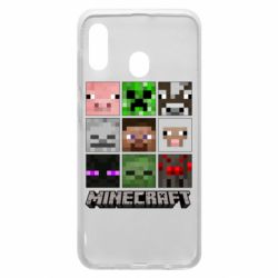 Чохол для Samsung A30 Minecraft character heads - PrintSalon