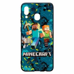 Чохол для Samsung A30 Minecraft Steve Alex And Dog - PrintSalon