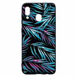 Чохол для Samsung A30 Neon Palm Leaves - PrintSalon