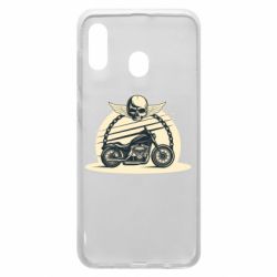 Чехол для Samsung A30 Skull and Bike - PrintSalon