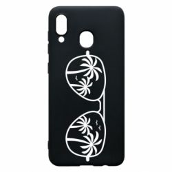 Чехол для Samsung A30 Sunglasses And Palm Trees - PrintSalon