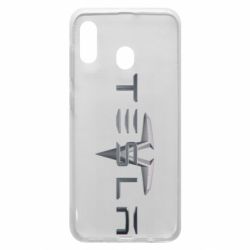 Чехол для Samsung A30 Tesla Car logo - PrintSalon