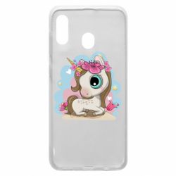 Чехол для Samsung A30 Unicorn with flowers - PrintSalon