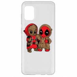Чехол для Samsung A31 Baby Groot And Deadpool - PrintSalon