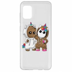 Чехол для Samsung A31 Baby Groot And Unicorn - PrintSalon