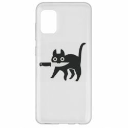 Чехол для Samsung A31 Cat with a knife - PrintSalon
