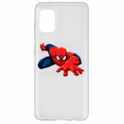 Чехол для Samsung A31 Spiderman and jump - PrintSalon
