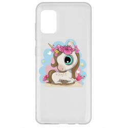 Чехол для Samsung A31 Unicorn with flowers - PrintSalon