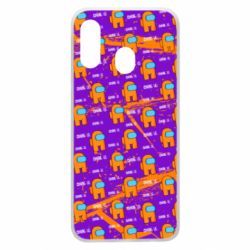 Чехол для Samsung A40 Among Us and grunge background - PrintSalon