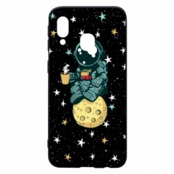 Чохол для Samsung A40 Astronaut and coffee - PrintSalon