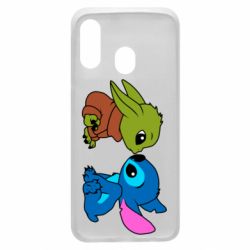 Чехол для Samsung A40 Baby Yoda And Stitch - PrintSalon