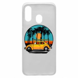 Чехол для Samsung A40 Car and sunset - PrintSalon