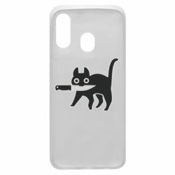 Чехол для Samsung A40 Cat with a knife - PrintSalon