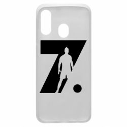 Чехол для Samsung A40 Cristiano Ronaldo Silhouette Art - PrintSalon