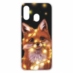 Чохол для Samsung A40 Fox And Christmas Lights - PrintSalon