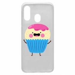 Чехол для Samsung A40 Funny cupcake with smile - PrintSalon