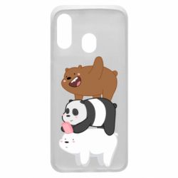 Чехол для Samsung A40 Гризли Панда и Белый - PrintSalon