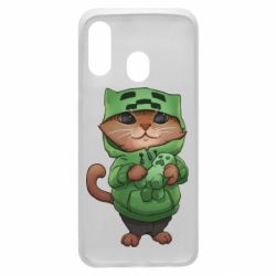 Чехол для Samsung A40 Кот Майнкрафт - PrintSalon