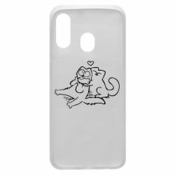 Чехол для Samsung A40 Кот Саймона Любовь - PrintSalon