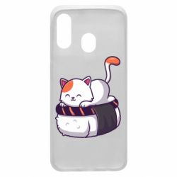 Чехол для Samsung A40 Котик. Суши-кровать - PrintSalon