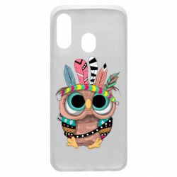 Чехол для Samsung A40 Little owl with feathers - PrintSalon