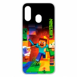 Чехол для Samsung A40 Майнкрафт - PrintSalon