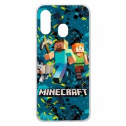 Чохол для Samsung A40 Minecraft Steve Alex And Dog - PrintSalon
