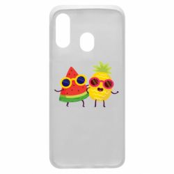 Чехол для Samsung A40 Pineapple with watermelon - PrintSalon