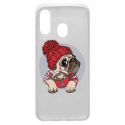 Чехол для Samsung A40 Pug And Coffee - PrintSalon